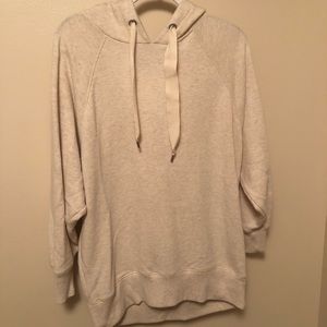 Aerie Cream Long Hooded Sweatshirt